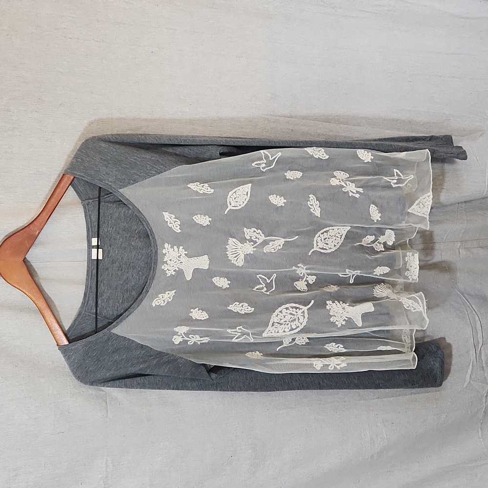 Eloise for Anthropologie lace overlay top